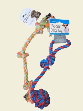 Dukes Pet Products Cotton Knotted Dog Pull Rope Toy 2-Pack